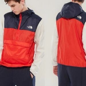 The North Face Orange/Red and Black Windbreaker
